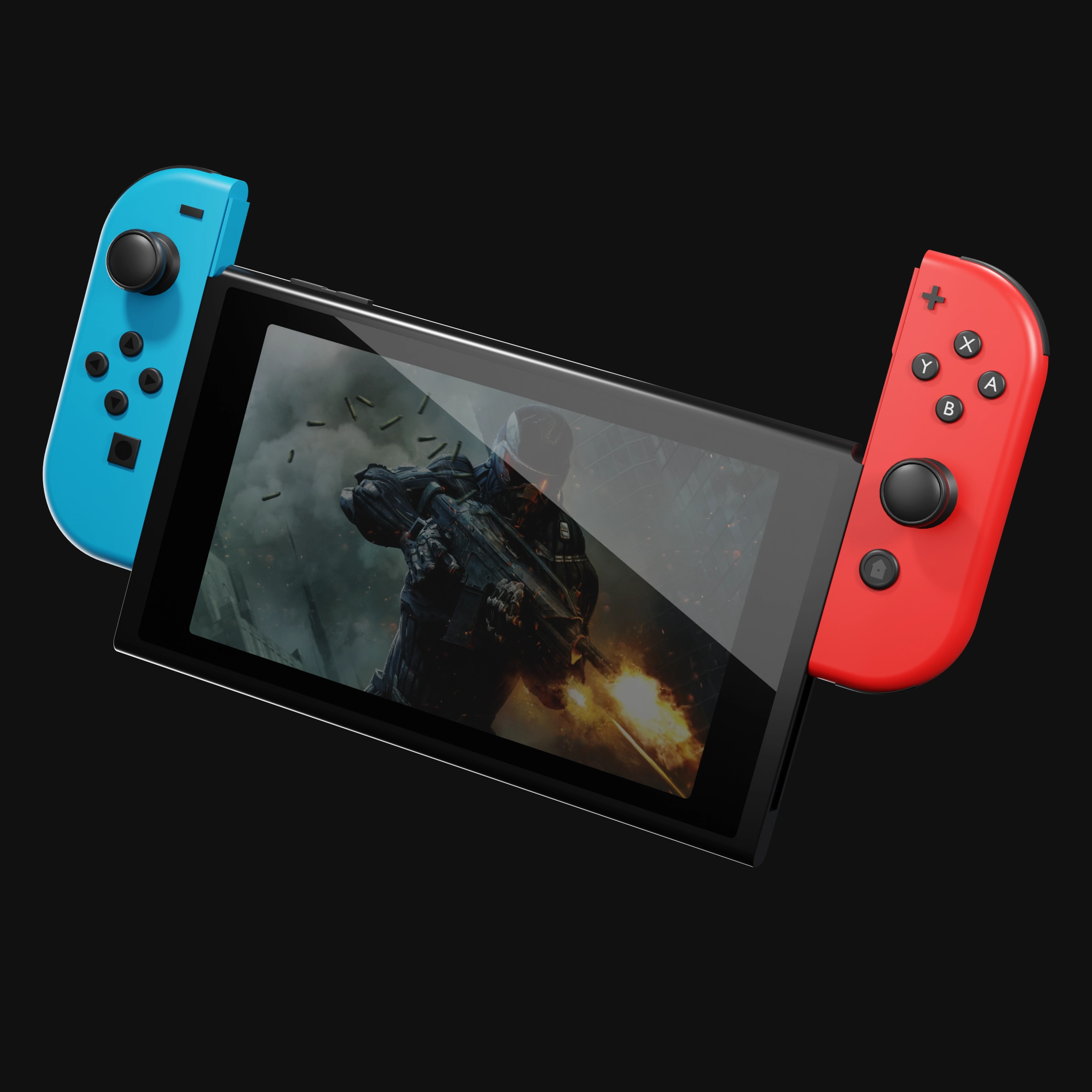 Exploded render of a game controller showing electronics and housing