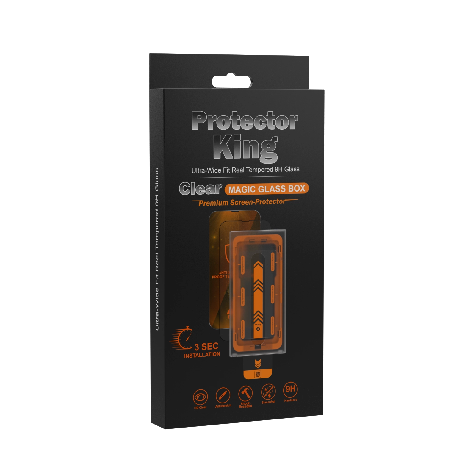 Packaging render showing printed panels and product detail