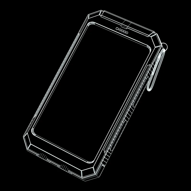 Wireframe geometry of a rugged solar power bank, modelled by VelarVisuals